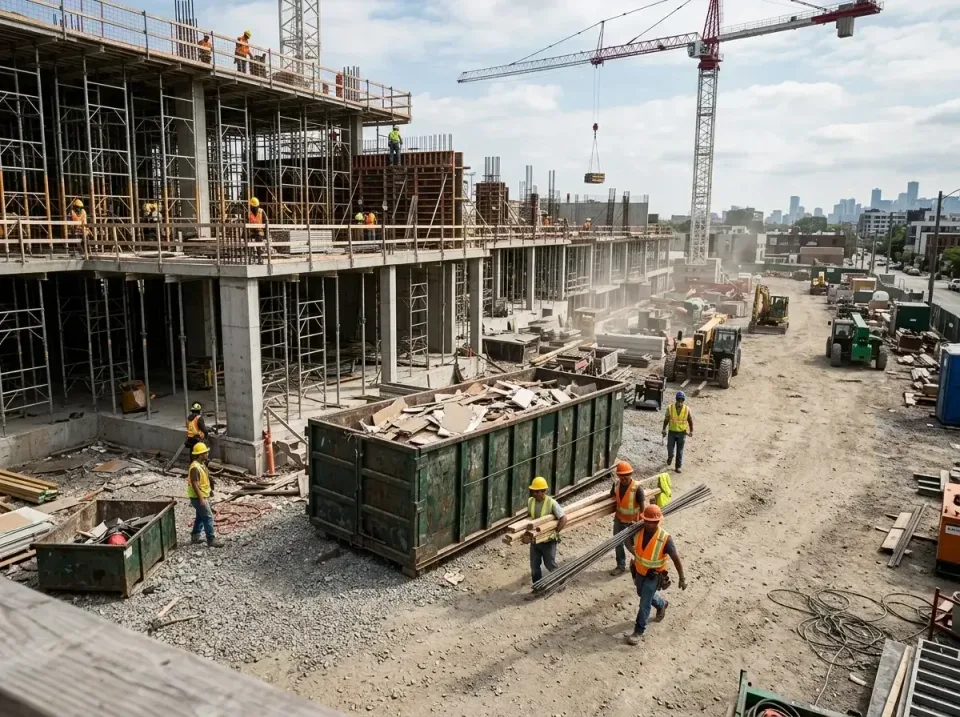 commercial-construction-site-w-002 — frequently asked questions, Low Cost Construction Dumpster Rental in Middleburg Heights…